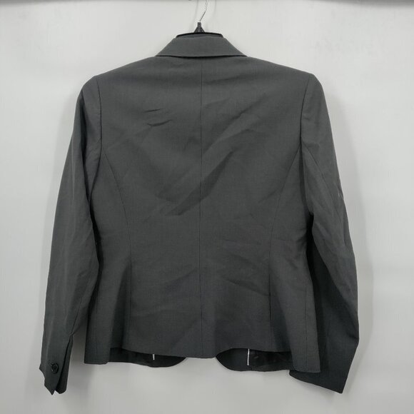 New Anne Klein Slim Fit Single Breast One Button Blazer Jacket Size 8 Women Gray - Picture 2 of 10